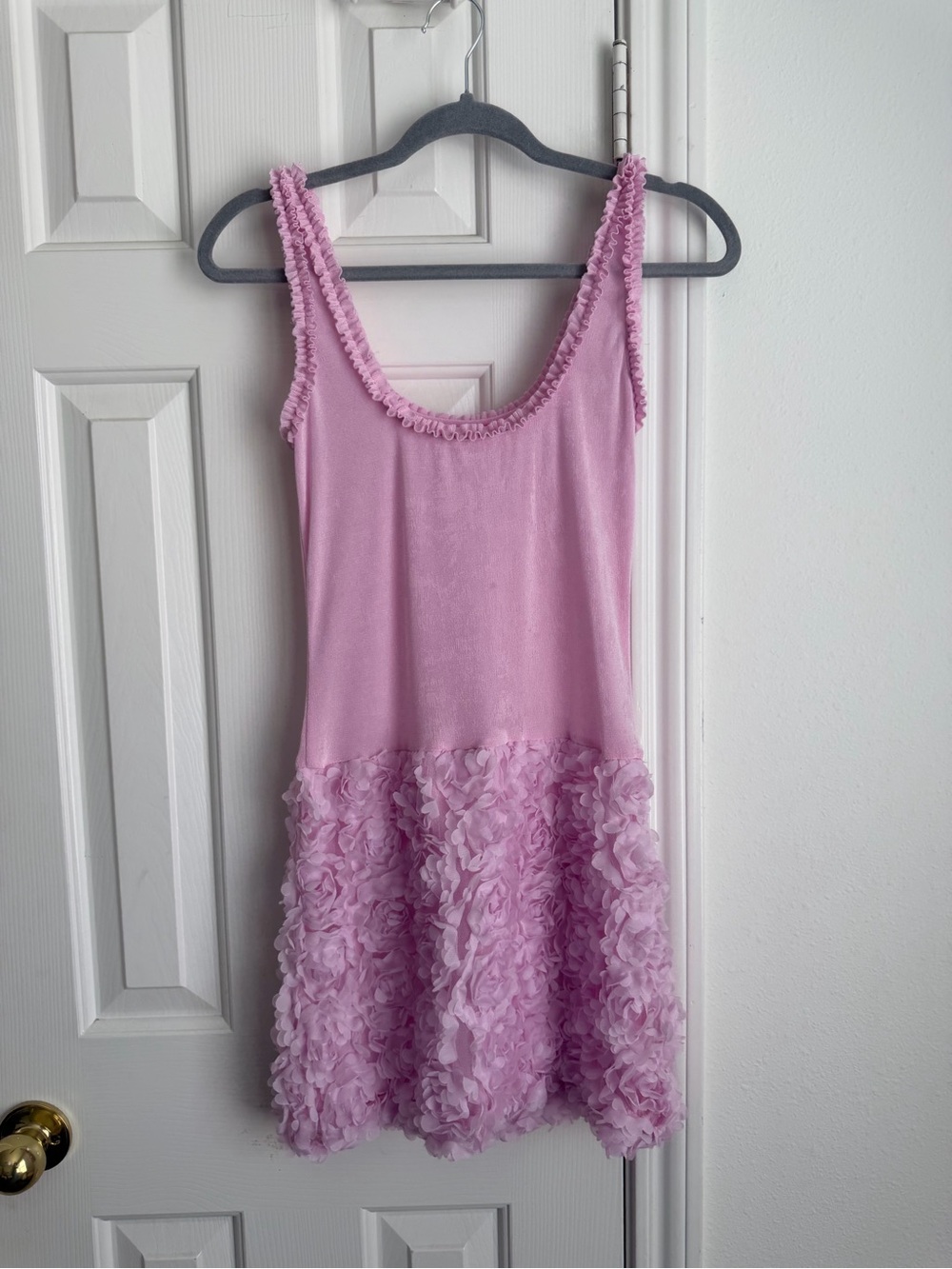 Women’s Pink Ruffle Hem Dress